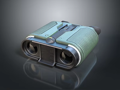 Green Binoculars For Viewing Scenic Landscapes And Natural Beauty Outdoors 3d model