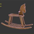 Handcrafted Wooden Rocking Horse With Classic Design And Smooth Edges For Childrens Play