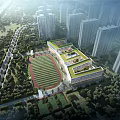 Aerial Planning of School Campus With Sports Field and Greenery
