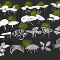 Various Modern Shade Canopy Designs With Leaf Shapes And Green Plants In Outdoor Spaces