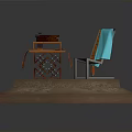 Orange Table On Hexagonal Stone Pedestal With Bottle Plates And Red Cloth