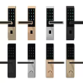 Smart Door Locks With Electronic Keypad In Multiple Colors And Modern Design 3d model
