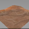 Orange Micro Terrain Model With Mountain And Gully Surface Texture 3d model