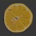 Fresh Sliced Lemon with Bright Yellow Flesh and White Peel on Black Background with Reflection