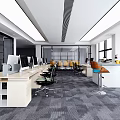 modern public office area office area 3d model
