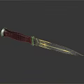 Tactical Weapon Knife With Black Textured Handle And Sharp Metal Blade