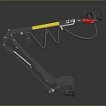 Mechanical Arm Device With Black Yellow Structure Spring And Red Component Parts 3d model