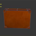 Vintage Red Leather Suitcase With Metal Corners And Brass Fasteners