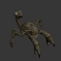 Game Movie Character Crab Like Creature With Glowing Yellow Eyes And Mechanical Claws