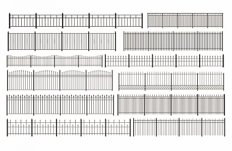 83 wrought iron fence railing 3d model