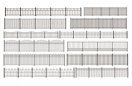 83 wrought iron fence railing 3d model