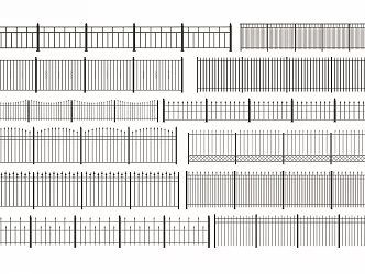 83 wrought iron fence railing 3d model