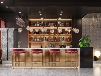 Light Luxury Bar 3d model