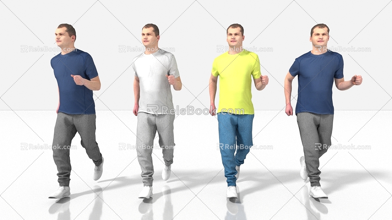 sports fitness running long distance running sports 3d model