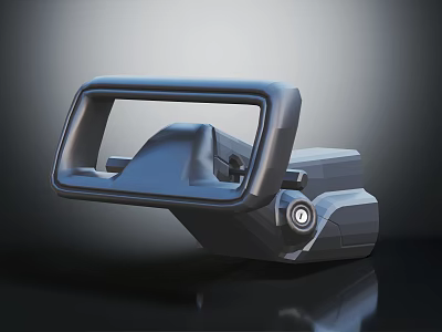 Automotive Parts Black Mirror Housing With Camera Sensor And Smooth Surface 3d model