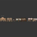 Various Styles of Furniture Collection Featuring Tables Chairs and Sofas in Wooden and White Tones