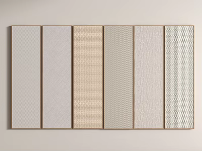 Wall Panels With Various Textures And Light Colors Beige Gray White Sample 3d model