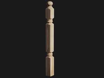 Modern Columns Ancient Wooden Columns 3d model