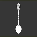 Elegant Silver Spoon Design With Intricate Ornate Handle And Shiny Surface For Daily Tableware
