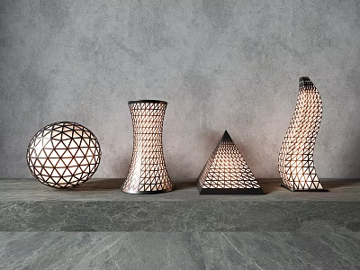 Modern Outdoor Lights With Various Geometric Patterns And Hollowed Out Designs 3d model