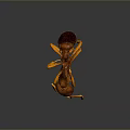 3D Rendered Orange Ants Interacting On Dark Background With Detailed Texture And Reflection