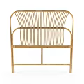 Modern Rattan Chair With Curved Backrest And Natural Wood Frame Design