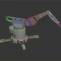 Silver Metallic Robotic Arm With Multiple Joints And Stable Base Structure