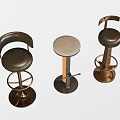 Modern Bar Stools With Leather Seats Metal Frames And Various Styles 3d model