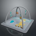 Baby Play Gym Activity Mat with Arched Frame Hanging Toys and Giraffe Design