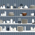 Modern Tableware Ornaments Combination 3d model