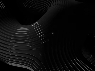 Black Sculpture Carving With Flowing Wavy Lines And Glossy Spiral Twisted Form 3d model