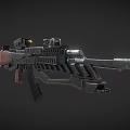 Advanced Modern Tactical Rifle With Scope Ergonomic Grip And Tactical Design 3d model
