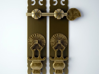 Chinese-style Gula Handle Door Latching Pin Buckle Chinese-style Handle Chinese-style Retro Copper Handle 3d model