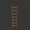 Industrial Equipment Red Metal Ladder With Sturdy Rungs For Industrial Use