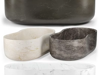Luxury Modern Bathtub Designs With Dark Gray Cream White And Marble Finishes 3d model