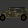 Camouflage Military Tank Exterior Design With Roof Rack And Reflective Surface On Gray Background