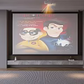Home Theater Projection Monitoring System With Magic Theme Screen And Cartoon Content