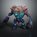 Stone Elemental Creature With Glowing Blue Patterns For Game Movie Character 3d model