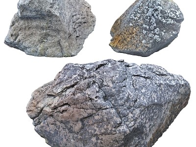 Modern gardening sketch rock beach photogrammetry stone model