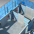 Construction Site With Building Framework Scaffolding And Support Columns Under Construction 3d model