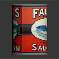 Salmon Featured On Falls Brand Canned Product With Red Label And Fish