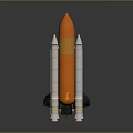 Realistic Space Shuttle and Orange Rocket Model for Space Exploration 3d model