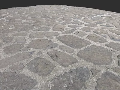 Natural Rough Stone Ceiling Design With Irregular Gray Tiles And Seam Details 3d model