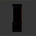 Classic Dark Wooden Display Cabinets With Glass Doors And Decorative Trim Details