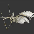Silver Metal Winged Sculpture With Intricate Feather Details And Artistic Design