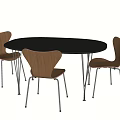 Modern Dining Table and Chair Combination Casual Table and Chair 3d model