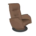 Modern Brown Fabric Single Sofa With Swivel Base And Comfortable Design 3d model