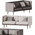 Multiplayer Sofa Double Sofa Casual Sofa Leather Sofa 3d model