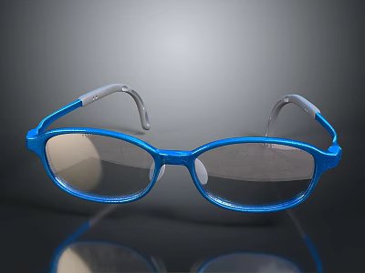 Blue Eyeglasses With Transparent Lenses And Comfortable Frame For Daily Use 3d model