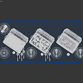 Assorted Foods On Buffet Table With Blue Tablecloth Chafing Dishes White Plates And Utensils